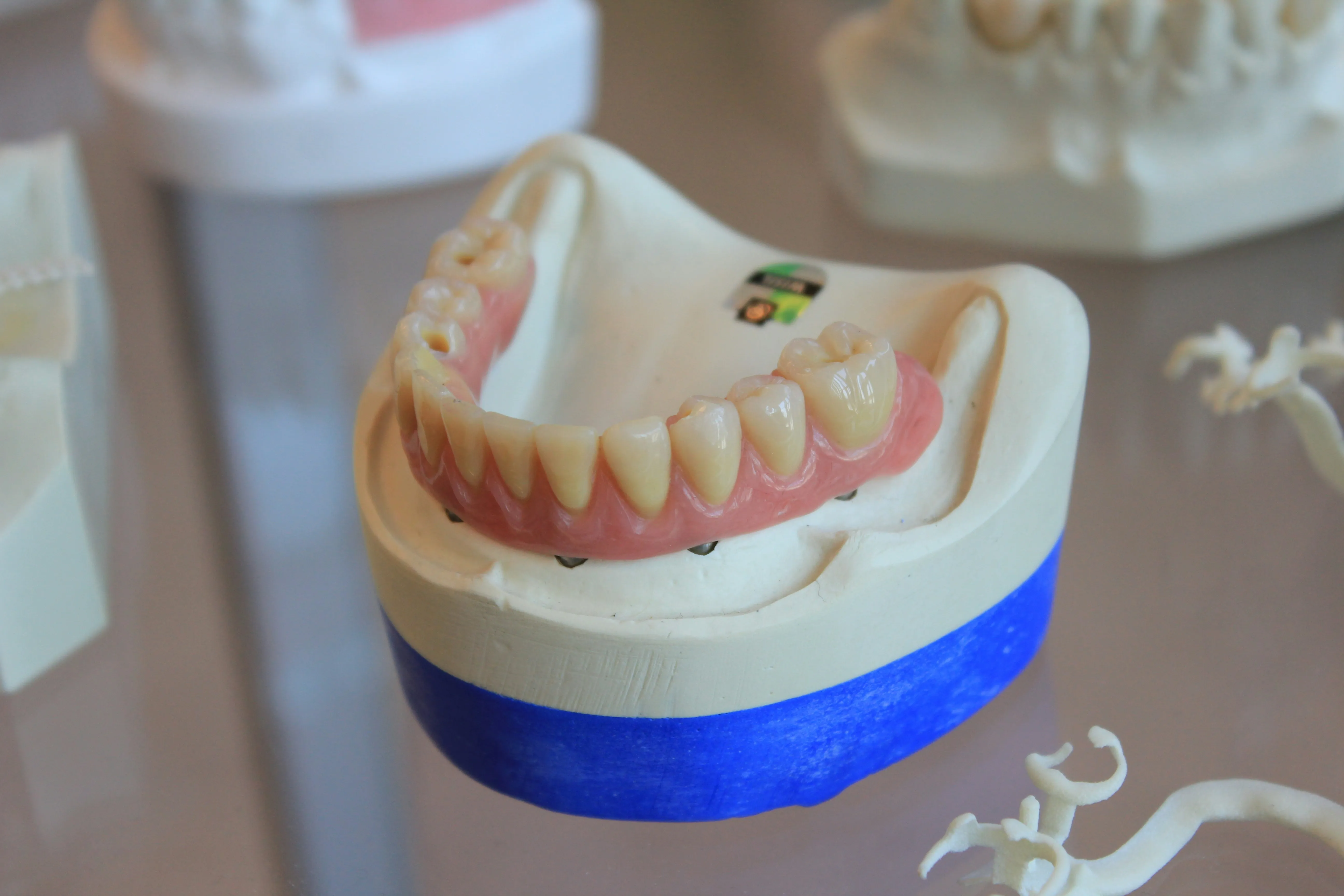 Close-up of dentures